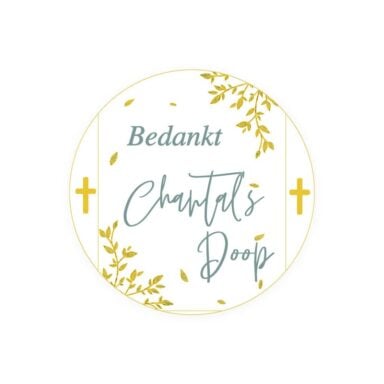 Gouden Leaf Bedankt Stickers Doop