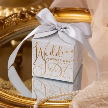 Luxe Zilveren Glitter Geschenkdoosje