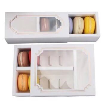 Luxe Macaron Doosjes Wit-Goud voor 10 Macarons 2