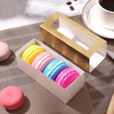 Gouden Macaron Doosjes met Venster