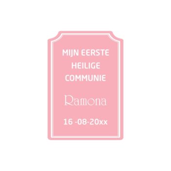 Roze Heilige Communie Bedankt Stickers