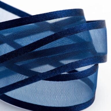 Organza Lint Satijn Rand Navy