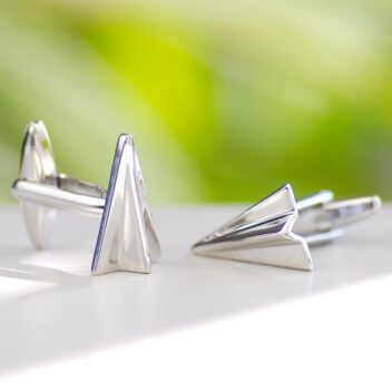 Papieren Vliegtuig Manchetknopen - 1-Jarig Huwelijkscadeau