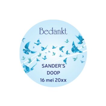 Bedankt Stickers Doop - Hemelse Dankbaarheid
