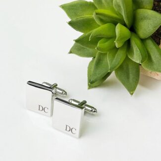 Rhodium Vergulde Bruiloft Manchetknopen - Initialen
