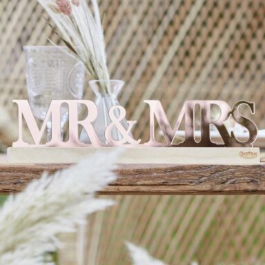 Rose Gold Acryl Mr. en Mrs Bruiloftbord