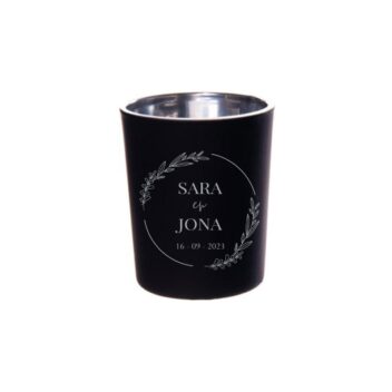 Gepersonaliseerde Bedankjes Sophia Waxinelichtjes zwart