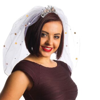 Bride Tiara met Sluier Roségoud