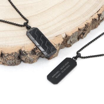 Urban Chic Tyretread Gepersonaliseerde RVS Ketting