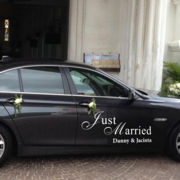 Autodecoratie Just Married met namen
