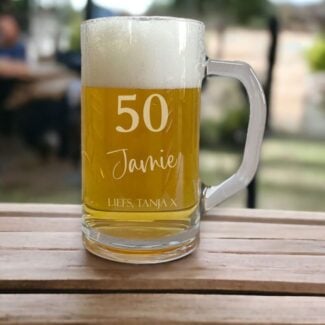 Feestelijk Gegraveerd Bierglas Verjaardag