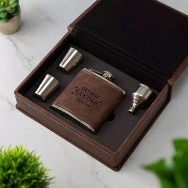 Best Man & Getuige Heupfles Cadeau Set
