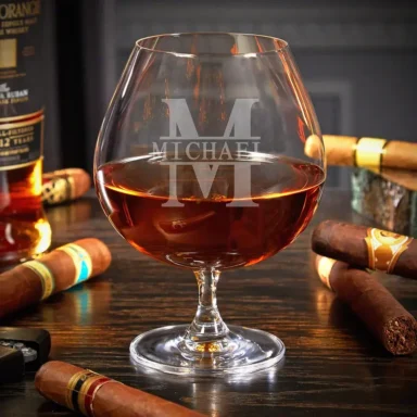 Signature Monogram Cognac Glas | Luxe Persoonlijk Cadeau voor Cognac Liefhebbers