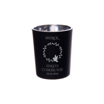 Communie Krans Waxinelichtjes zwart