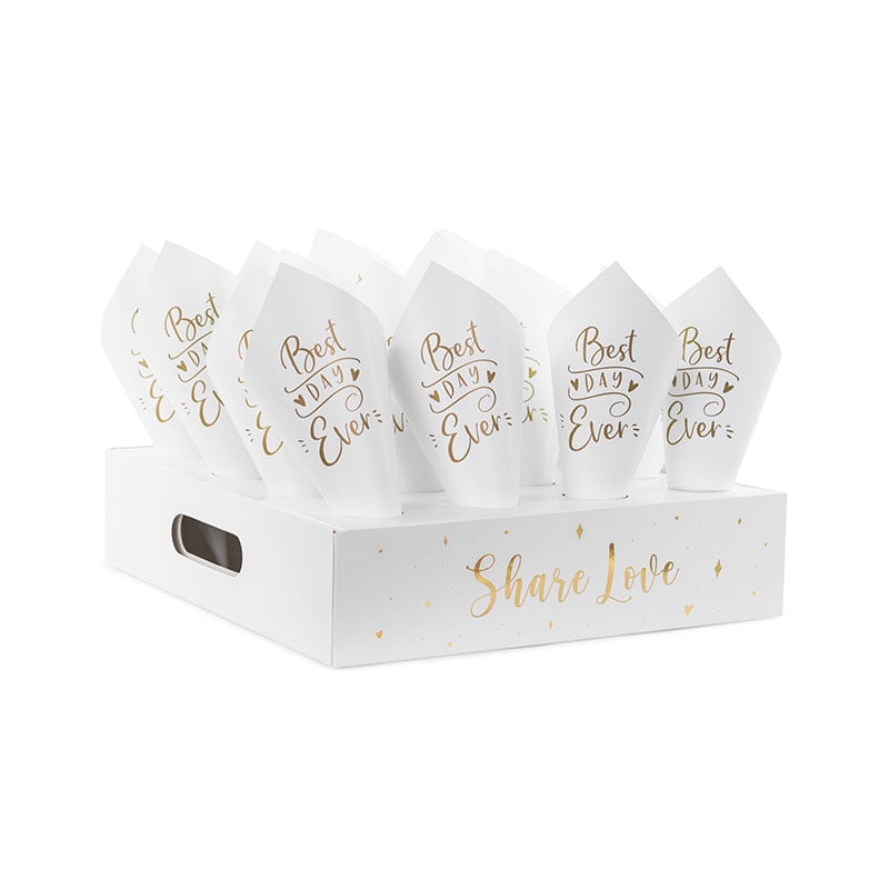 confetti-kegels Confetti Cones + Standaard "Best Day Ever"