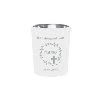 Krans van Geloof Theelichthouder wit