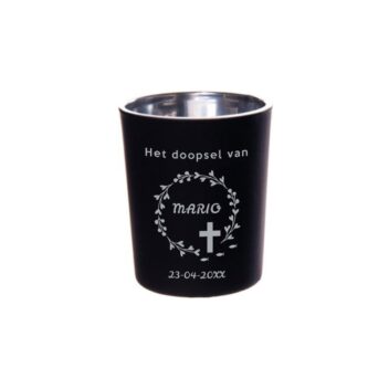 Krans van Geloof Theelichthouder zwart