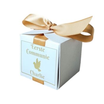 Gepersonaliseerd Snoepdoosje Communie Goud