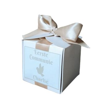 Gepersonaliseerde Snoepdoosjes Communie Taupe