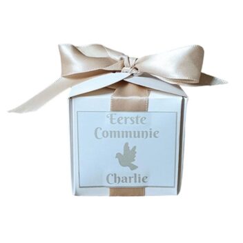 Gepersonaliseerde Snoepdoosjes Communie Taupe 2