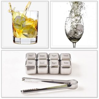 Personaliseerbare Eco-vriendelijke RVS IJsblokjes Set 2