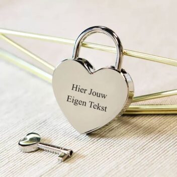 Liefdesslot met Eigen Tekst zilver