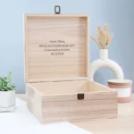 Binnenkant deksel flower girl box met persoonlijke boodschap