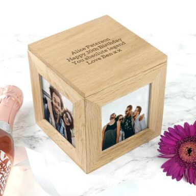 Gepersonaliseerde Houten Fotokubus