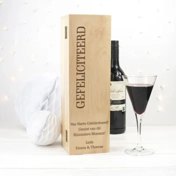 Gepersonaliseerde Wijnkist Gefeliciteerd