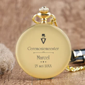 Golden Keepsake - Zakhorloge met Naam en Trouwdatum