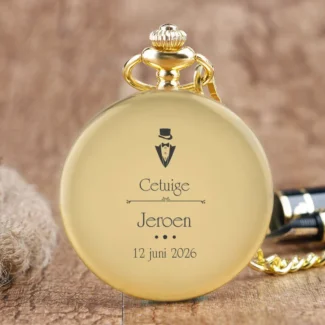 Golden Keepsake - Zakhorloge met Naam en Trouwdatum 2