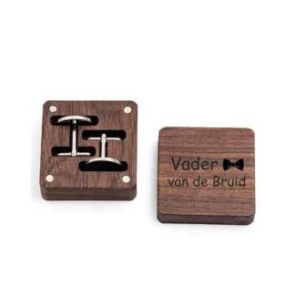 Houten Manchetknopen Vader van de Bruid