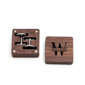Houten Manchetknopen met Monogram