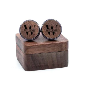 Houten Manchetknopen met Monogram 3