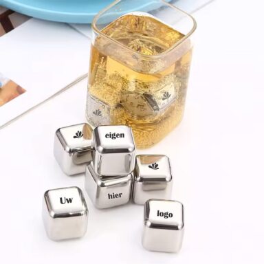 RVS Whisky Stenen Set - Eigen Logo