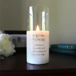 "in Loving Memory" Glazen LED Kaarsenhouder