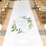 Witte ceremonie loper met gouden frame