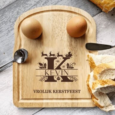 Gepersonaliseerd Houten Ontbijtbord - Kerstmis