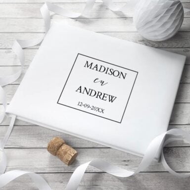 Gegraveerd Leren Gastenboek Madison