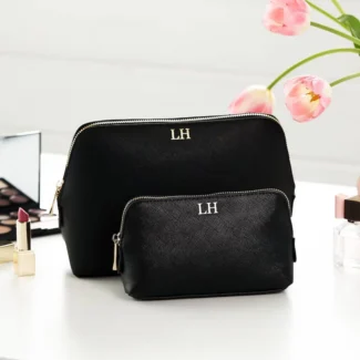 Zwarte Make Up Tas met Monogram