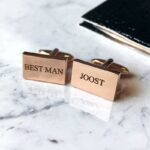 Gegraveerde Rose Gouden Manchetknopen