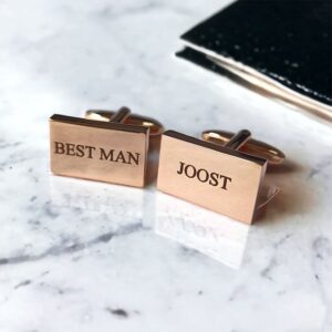 Gegraveerde Rose Gouden Manchetknopen