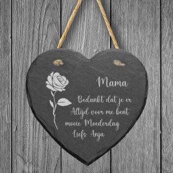 Gepersonaliseerd Leistenen Bord met Roosgravure