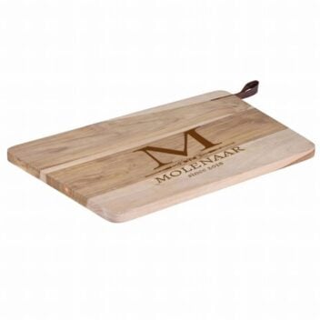Teakhouten snijplank gegraveerd met initiaal