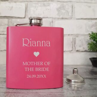 Gepersonaliseerde Roze Heupfles - Mother