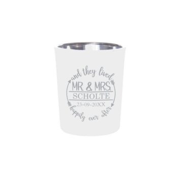 Gepersonaliseerde Waxinelichtjes Mr & Mrs wit