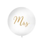 Reuze Ballon - Pastel wit met Goud - Mrs.