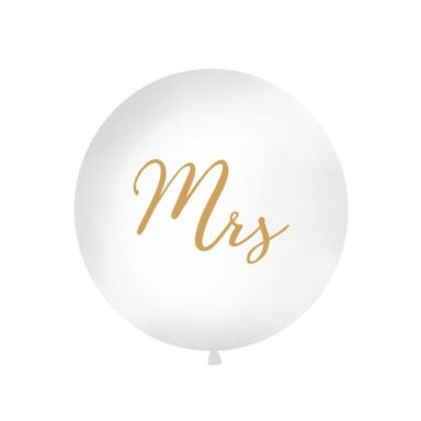 Reuze Ballon - Pastel wit met Goud - Mrs.