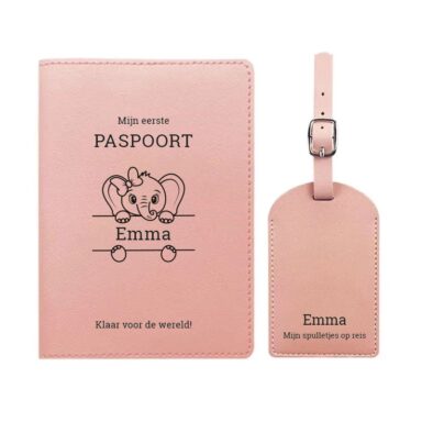 Mijn Eerste Paspoort & Kofferlabel Set - Olifantje