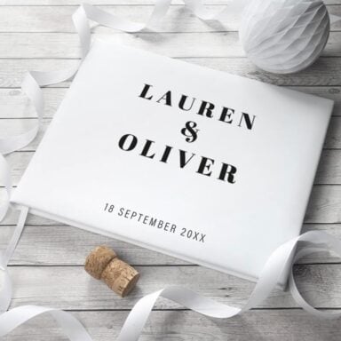 Gegraveerd Leren Gastenboek Oliver